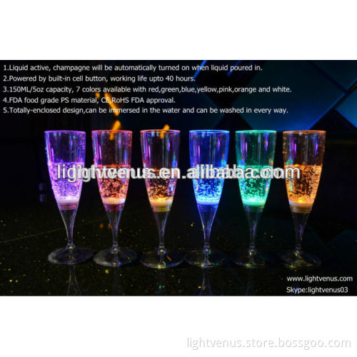 plastic luminescent led flashing drinking glass or cups